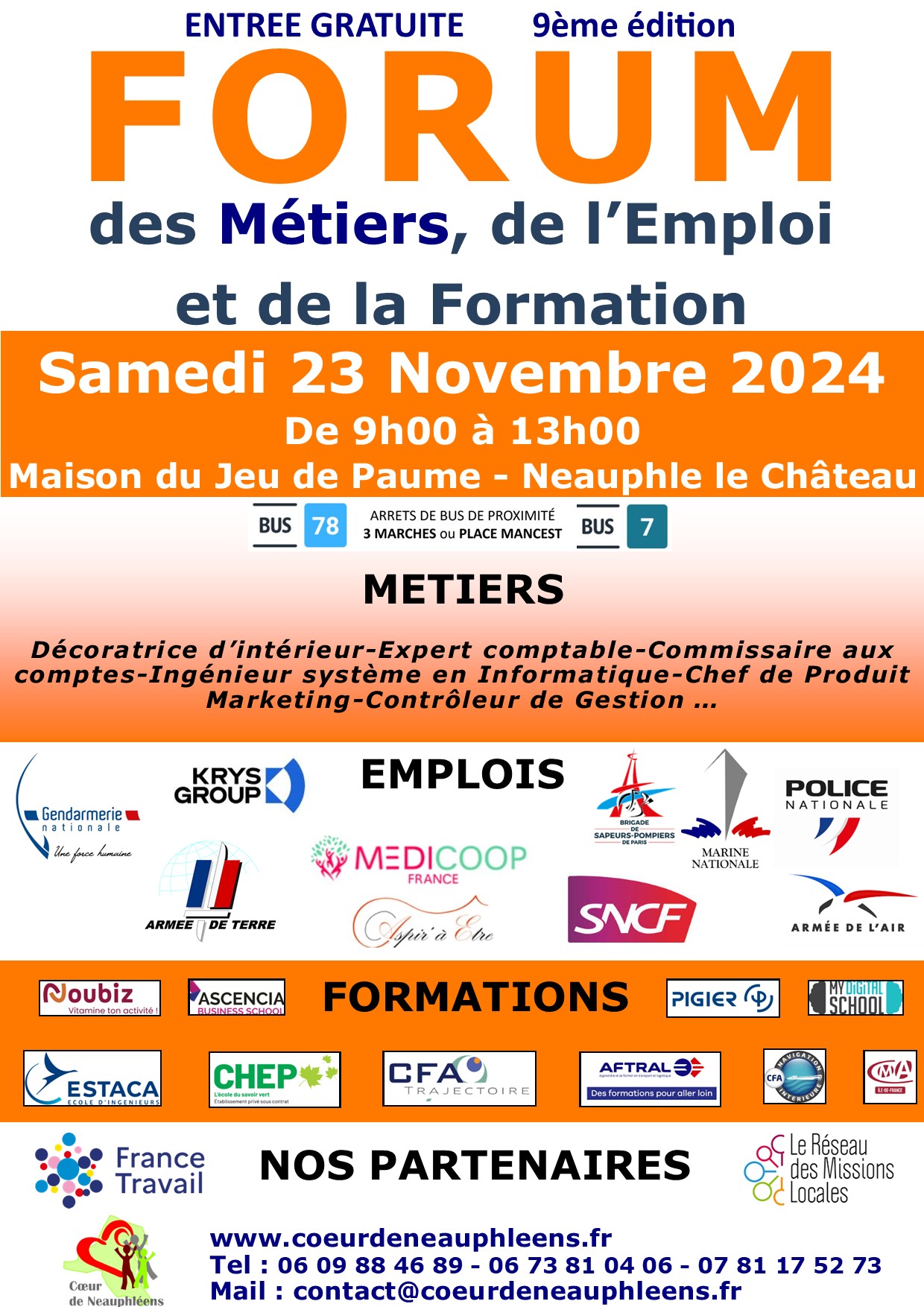 forum des métiers de l'emploi et de la formation 23 NOVEMBRE 2024 NEAUPHLE LE CHATEAU 78 YVELINES